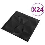 Vidaxl 24 ST Panele ścienne 3D Diamond 6 m² 50x50 cm czarny