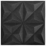 Vidaxl 48 St Panneaux muraux 3D Origami 12 m² 50x50 cm noir