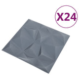 Vidaxl 24 st vægpaneler 3d Diamond 6 m² 50x50 cm grå