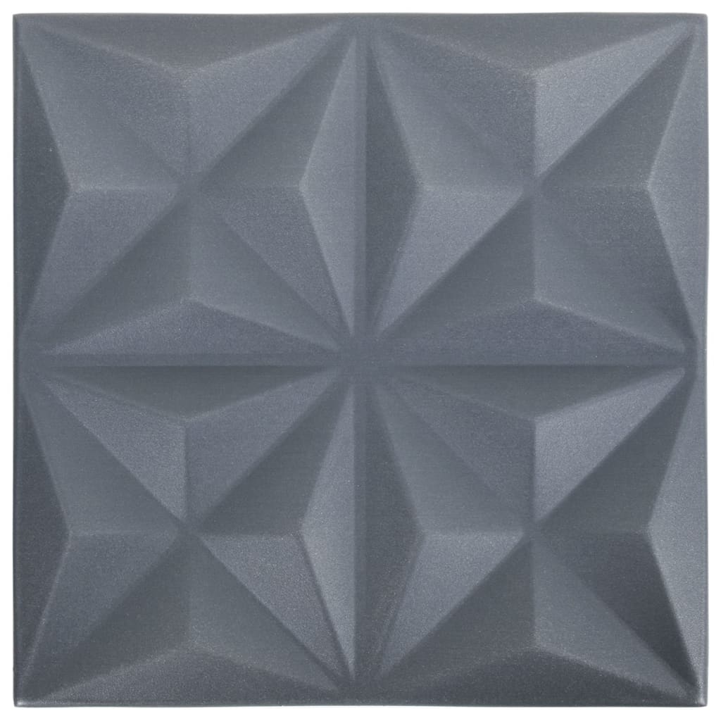 VIDAXL 24 ST WALL PORTEULE 3D Origami 6 m² 50 x 50 cm Grau