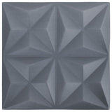 VIDAXL 48 ST WALL PORTEULE 3D Origami 12 m² 50 x 50 cm Grau