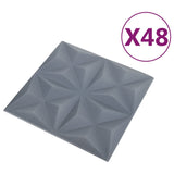 Vidaxl 48 ST Wall panels 3D origami 12 m² 50x50 cm gray