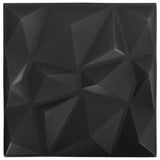 Vidaxl 12 pannelli murali 3d diamante 3 m² 50x50 cm nero