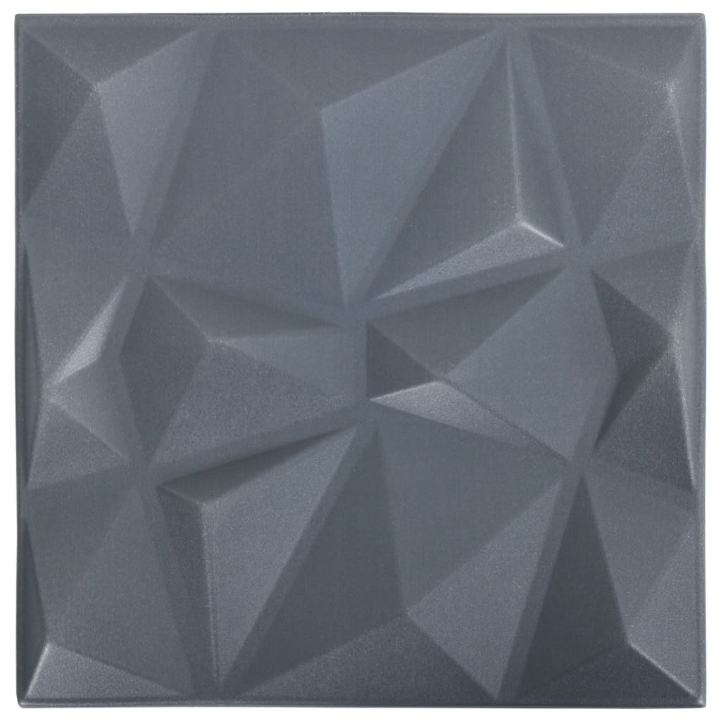 Vidaxl 12 st Wall panels 3D Diamond 3 m² 50x50 cm Gray