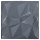 Vidaxl 12 ST Panele ścienne 3D Diamond 3 m² 50x50 cm szary