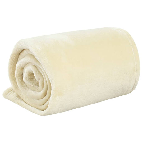 Vidaxl deken 150x200 cm polyester crèmekleurig