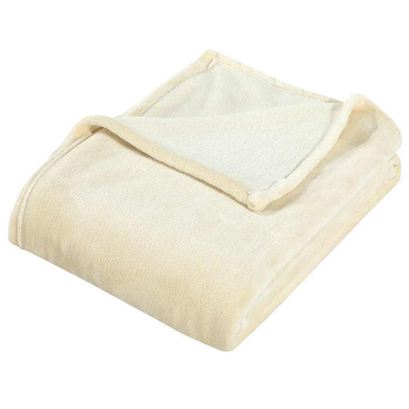 Vidaxl deken 150x200 cm polyester crèmekleurig