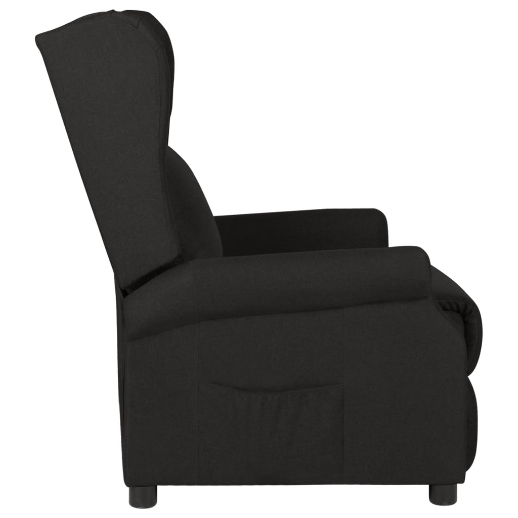Vidaxl fauteuil verstelbaar stof zwart