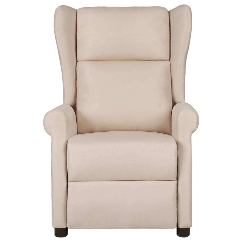 Vidaxl fauteuil verstelbaar stof crèmekleurig