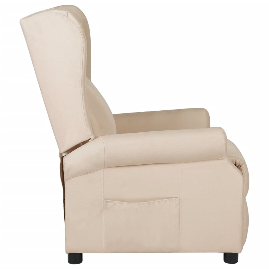 Vidaxl fauteuil verstelbaar stof crèmekleurig