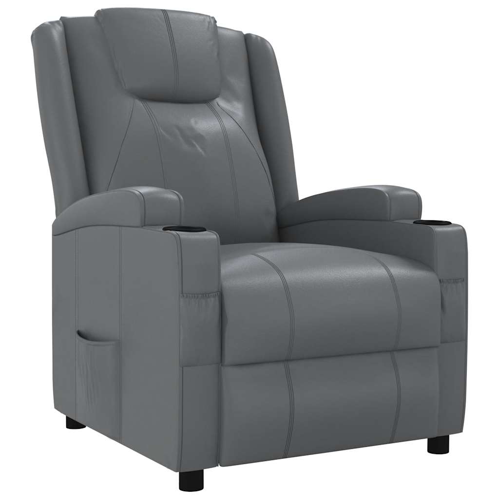 Vidaxl fauteuil verstelbaar kunstleer grijs