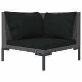 Vidaxl tuinbank met kussens halfrond poly rattan