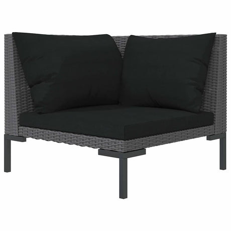 Vidaxl tuinbank met kussens halfrond poly rattan
