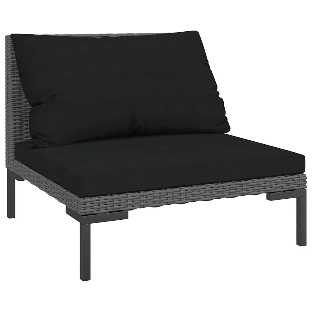 Vidaxl tuinbanken 2 st met kussens halfrond poly rattan