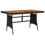 Vidaxl tuintafel 130x70x72 cm poly rattan en massief acaciahout zwart