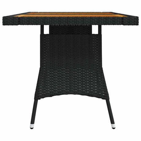 Vidaxl tuintafel 130x70x72 cm poly rattan en massief acaciahout zwart