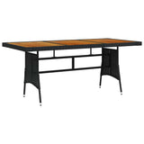 Vidaxl tuintafel 160x70x72 cm poly rattan en massief acaciahout zwart
