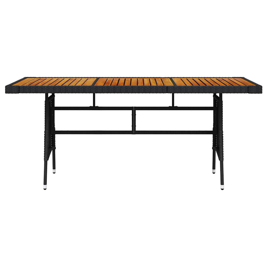 Vidaxl tuintafel 160x70x72 cm poly rattan en massief acaciahout zwart
