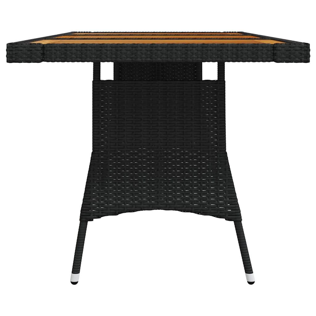 Vidaxl tuintafel 160x70x72 cm poly rattan en massief acaciahout zwart