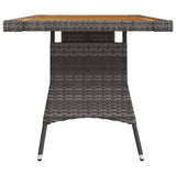 Vidaxl tuintafel 130x70x72 cm poly rattan en massief acaciahout grijs