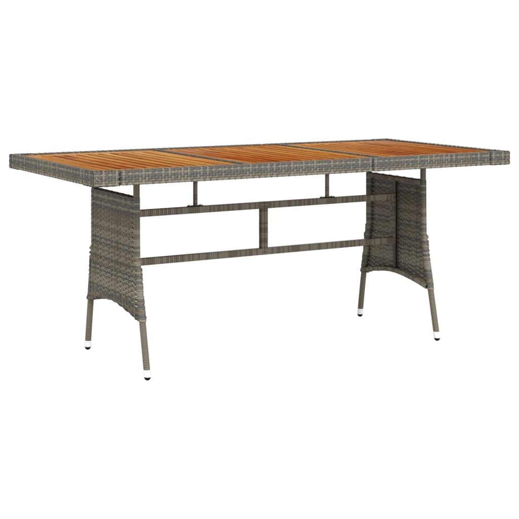 Vidaxl tuintafel 160x70x72 cm poly rattan en massief acaciahout grijs