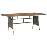 Vidaxl tuintafel 160x70x72 cm poly rattan en massief acaciahout grijs