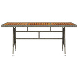 Vidaxl tuintafel 160x70x72 cm poly rattan en massief acaciahout grijs