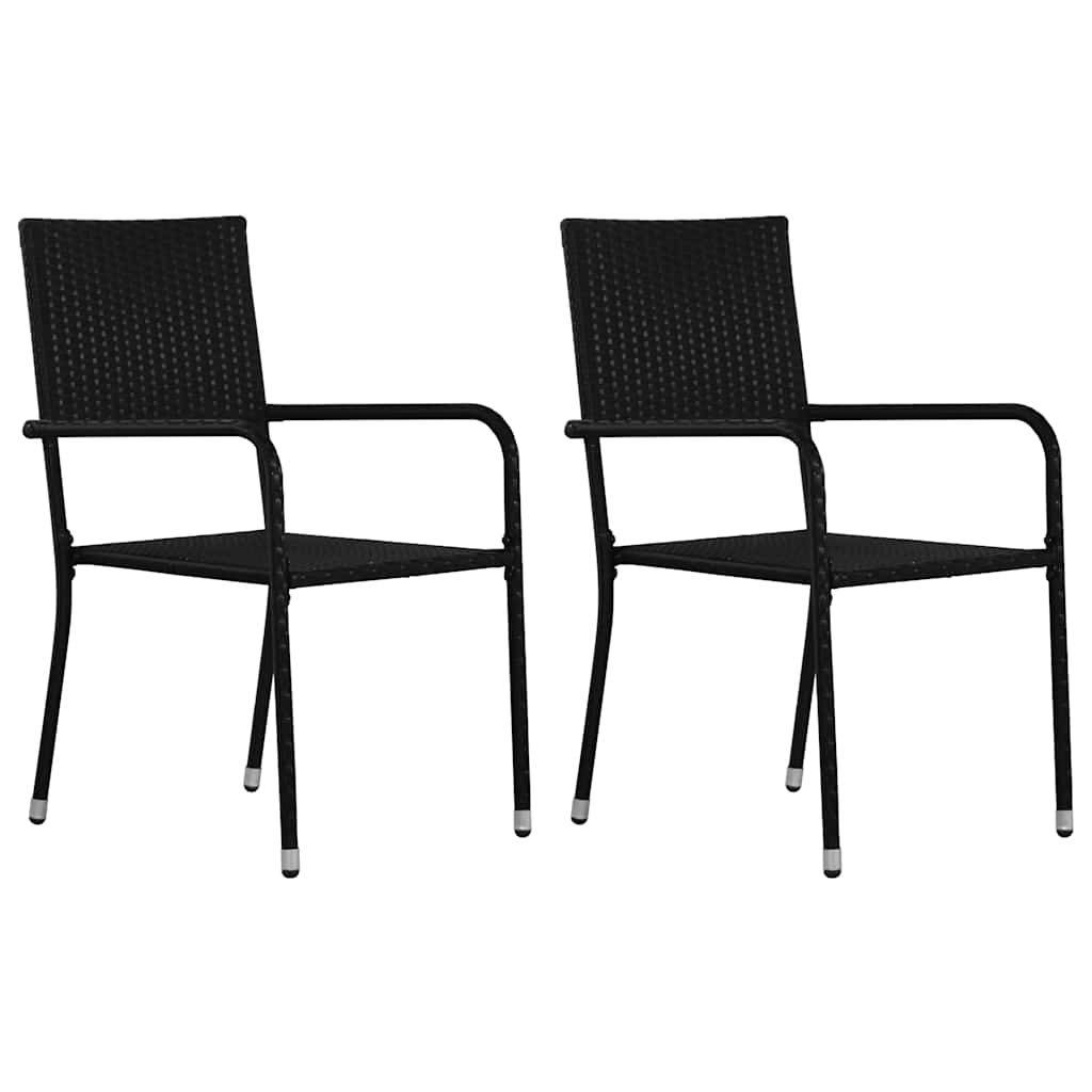Vidaxl tuinstoelen 2 st stapelbaar poly rattan zwart