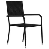 Vidaxl tuinstoelen 2 st stapelbaar poly rattan zwart