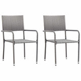 Vidaxl tuinstoelen 2 st stapelbaar poly rattan grijs