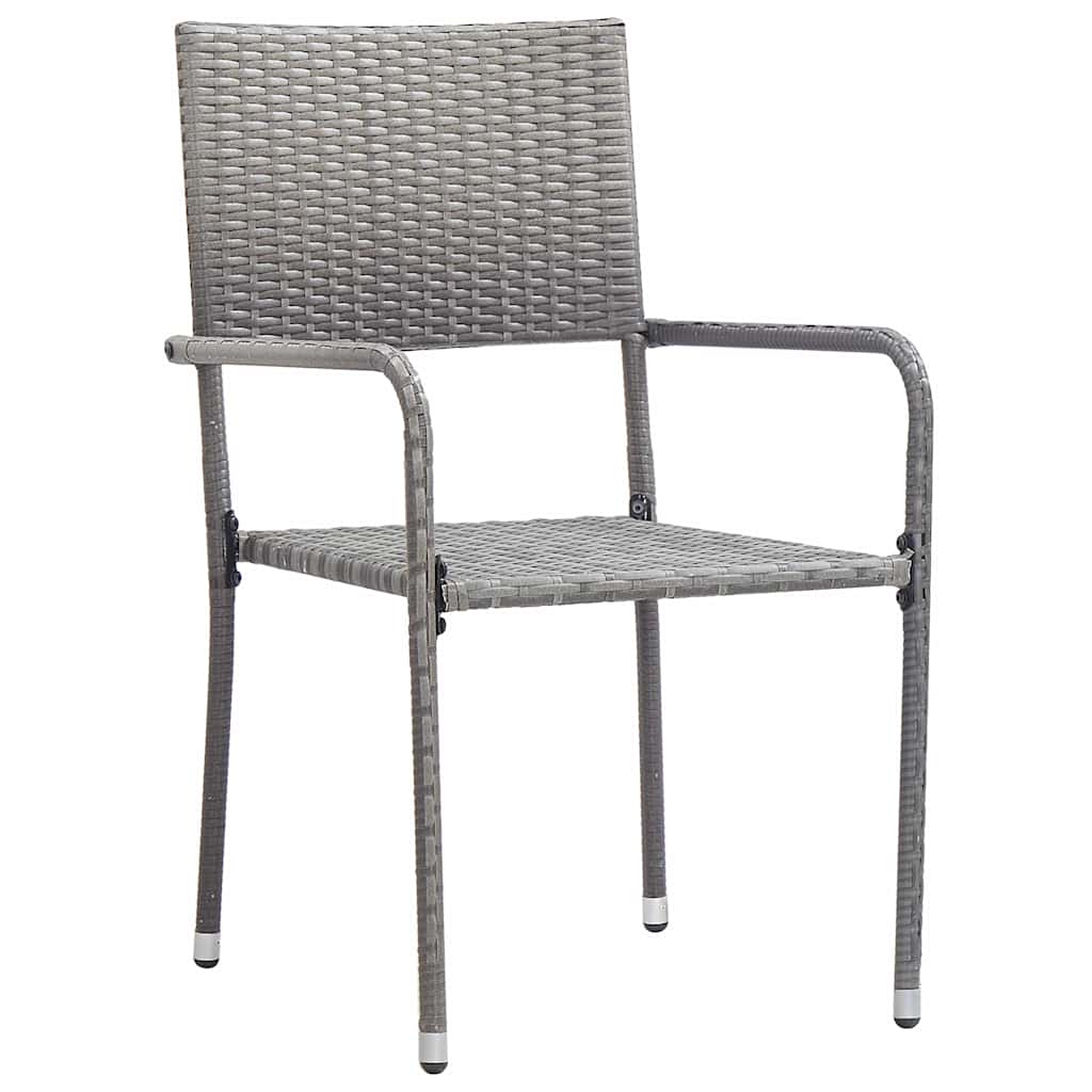 Vidaxl tuinstoelen 2 st stapelbaar poly rattan grijs