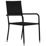 Vidaxl tuinstoelen 4 st stapelbaar poly rattan zwart