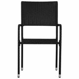 Vidaxl tuinstoelen 4 st stapelbaar poly rattan zwart