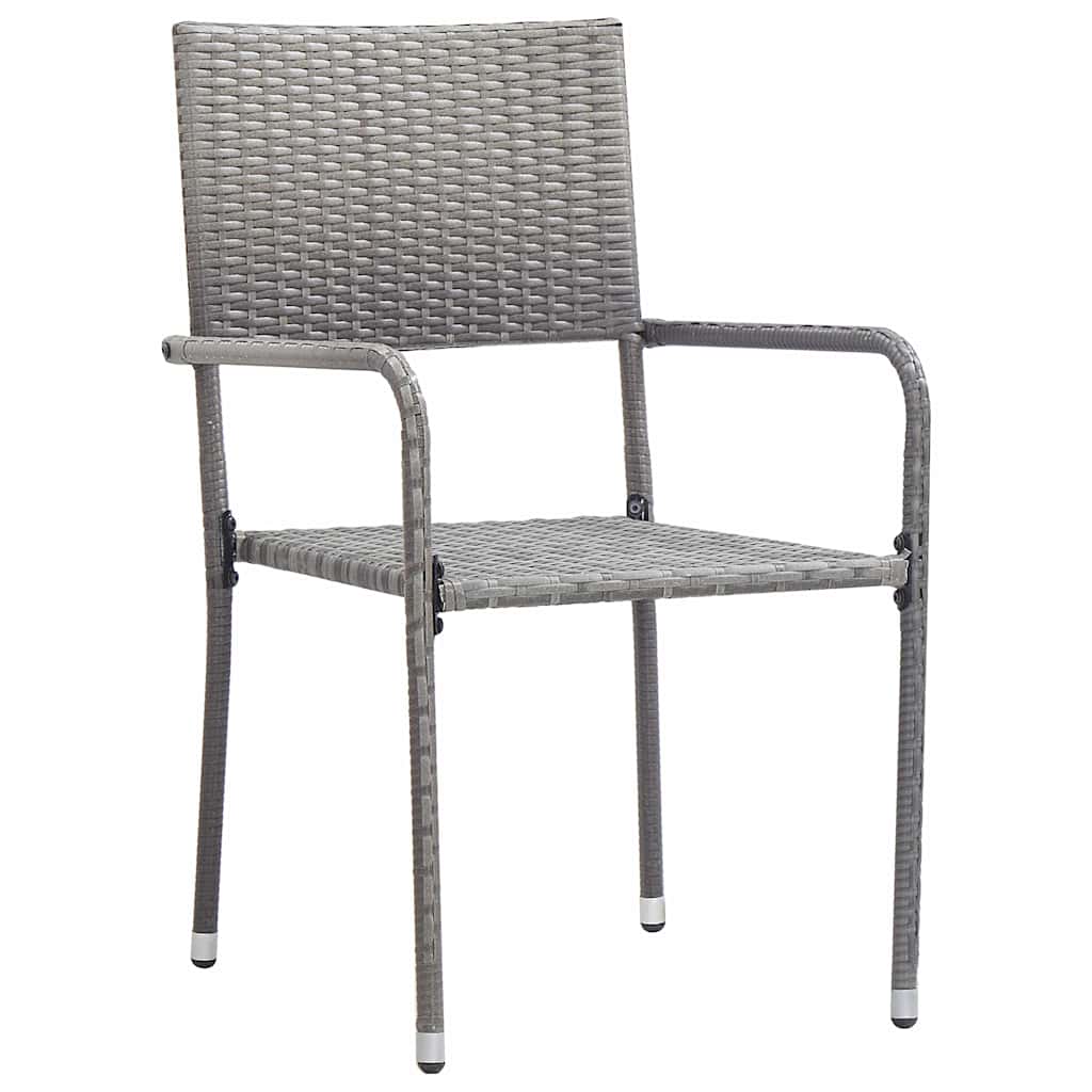 Vidaxl tuinstoelen 4 st stapelbaar poly rattan grijs