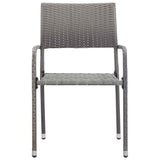 Vidaxl tuinstoelen 4 st stapelbaar poly rattan grijs