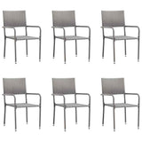 Vidaxl tuinstoelen 6 st stapelbaar poly rattan grijs