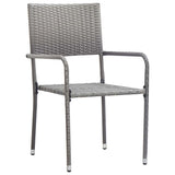 Vidaxl tuinstoelen 6 st stapelbaar poly rattan grijs