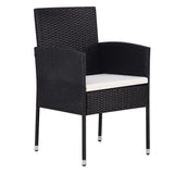Vidaxl tuinstoelen 2 st met witte kussens poly rattan zwart