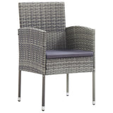 Vidaxl tuinstoelen 2 st met donkergrijze kussens poly rattan grijs