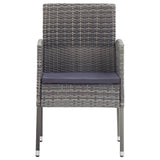 Vidaxl tuinstoelen 2 st met donkergrijze kussens poly rattan grijs