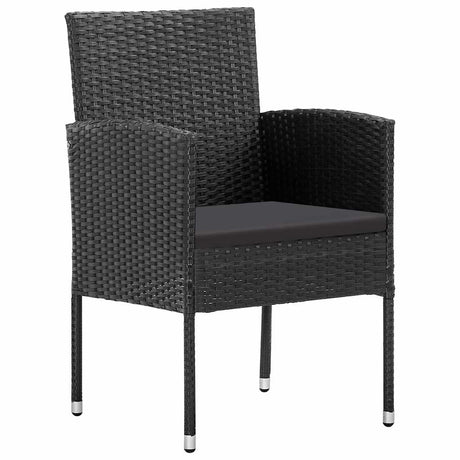 Vidaxl tuinstoelen 2 st met zwarte kussens poly rattan zwart