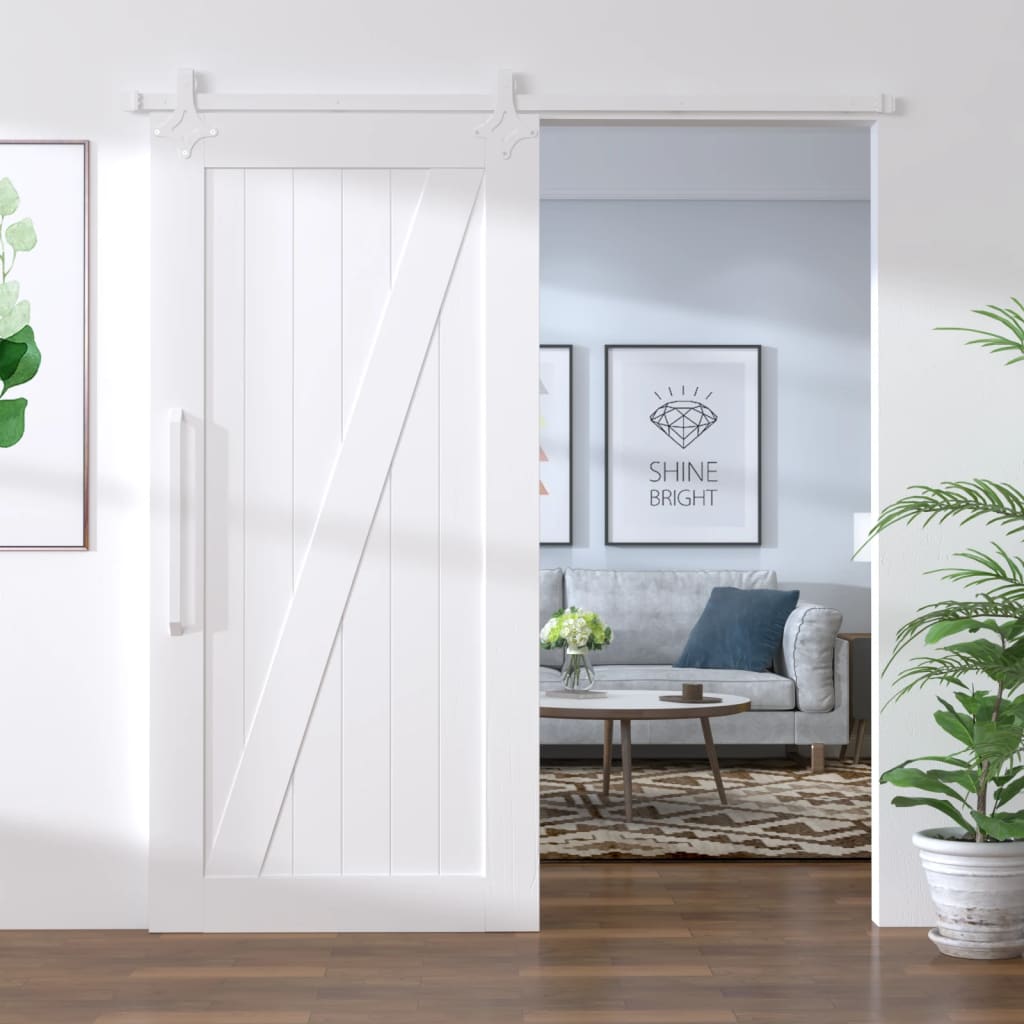 Accesorios de Vidaxl establecidos para puerta corredera de 183 cm de acero blanco