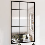 Vidaxl Mirror de pared 100x60 cm de metal negro