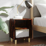 Vidaxl nachtkastjes 2 st met houten poten 40x30x50 cm gerookt eiken