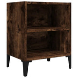 Vidaxl nachtkastje met metalen poten 40x30x50 cm gerookt eikenkleurig