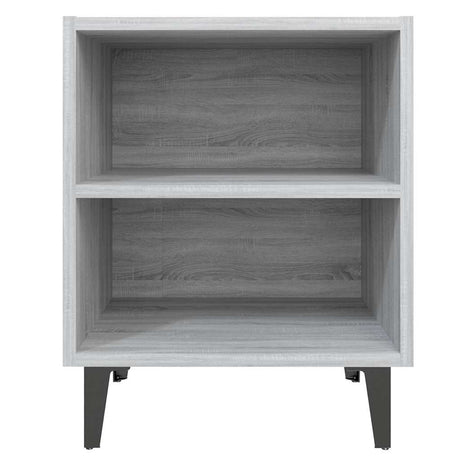 Vidaxl nachtkastje met metalen poten 40x30x50 cm grijs sonoma eiken