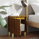 Vidaxl nachtkastje met houten poten 40x30x50 cm bruin eikenkleur