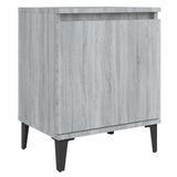 Vidaxl nachtkastje met metalen poten 40x30x50 cm grijs sonoma eiken