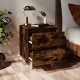 Vidaxl nachtkastje met houten poten 40x35x50 cm gerookt eikenkleurig