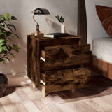 Vidaxl nachtkastjes 2 st met houten poten 40x35x50 cm gerookt eiken